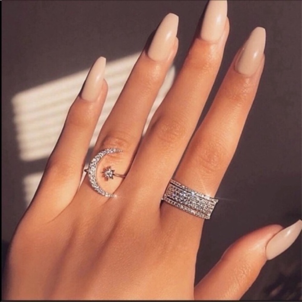 Silver Moon and Sun Ring - Picture 2 of 5